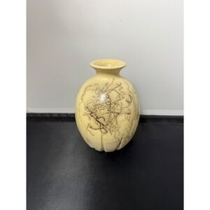 Vintage Horsehair Vase pottery Navajo abstract Handmade Art Turn‎ & Burn 5.5"